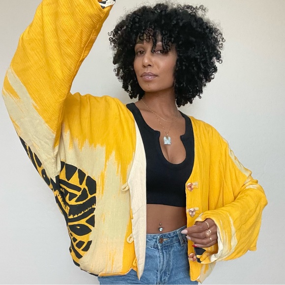 Vintage Yellow & Crème Cardigan - Picture 6 of 12